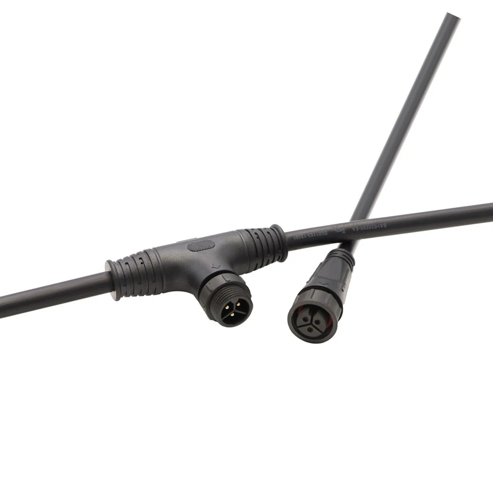 M12 2-6 Pin T-tüüpi veekindel elektrisõiduki kaablikoost 16 mm peakaabliga IP67
