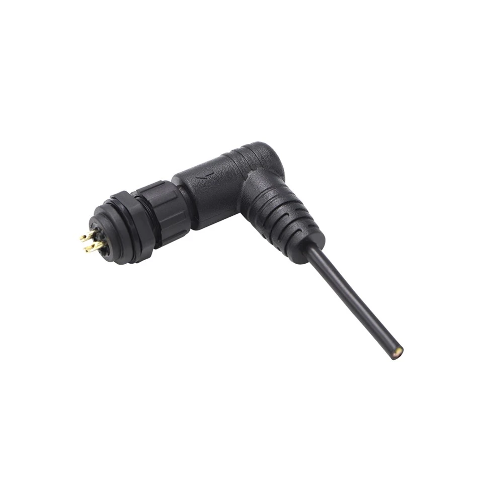 M12 2 tihvtiga keermestatud paneelikinnitusega veekindel pistik IP67